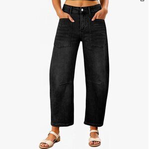 Barrel Jeans High Waisted Wide Leg Boyfriend Denim Jeans